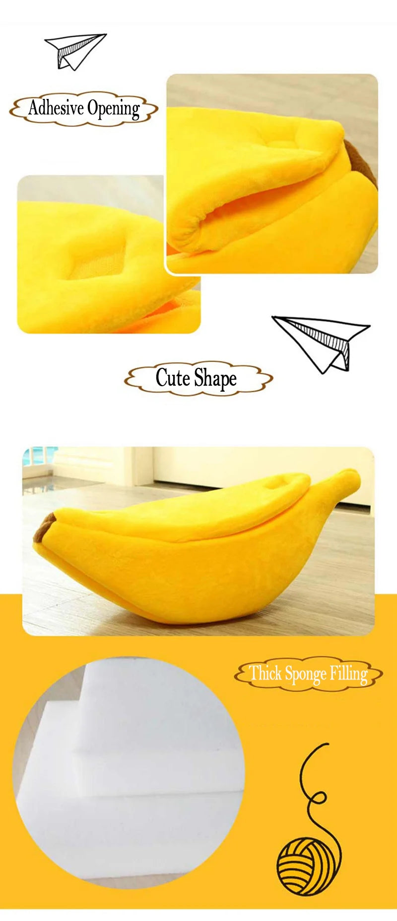 Banana Shaped Pet Bed